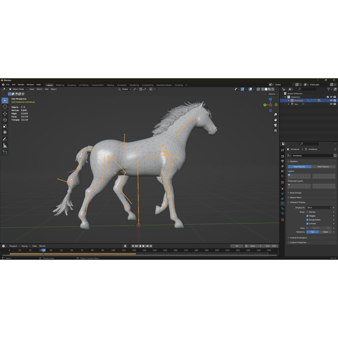 Horse 3D Model – Rigged PBR Animal Asset for Animation - View 21