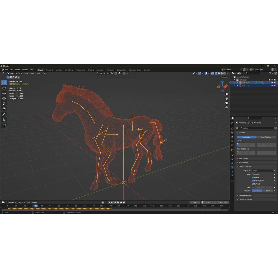 Horse 3D Model – Rigged PBR Animal Asset for Animation - View 22