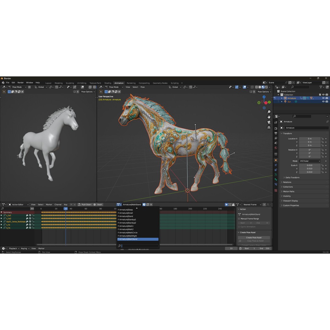 Horse 3D Model – Rigged PBR Animal Asset for Animation - View 23