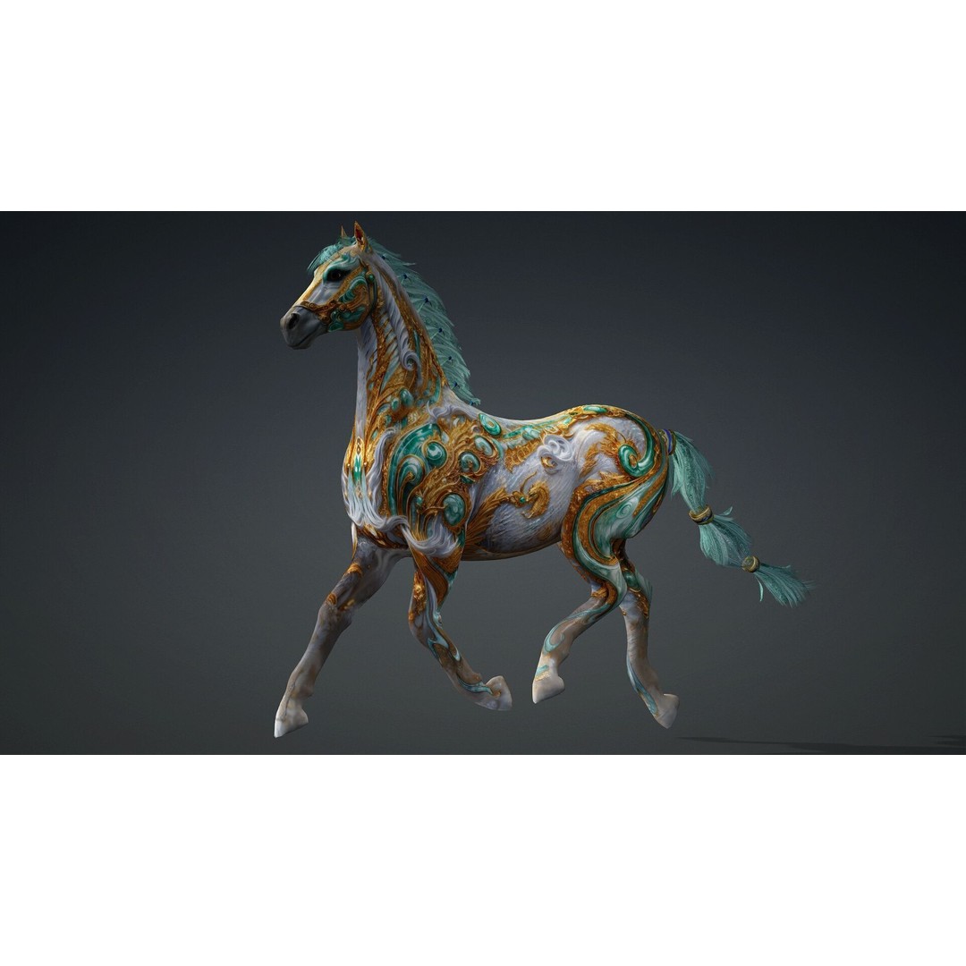 Horse 3D Model – Rigged PBR Animal Asset for Animation - View 5