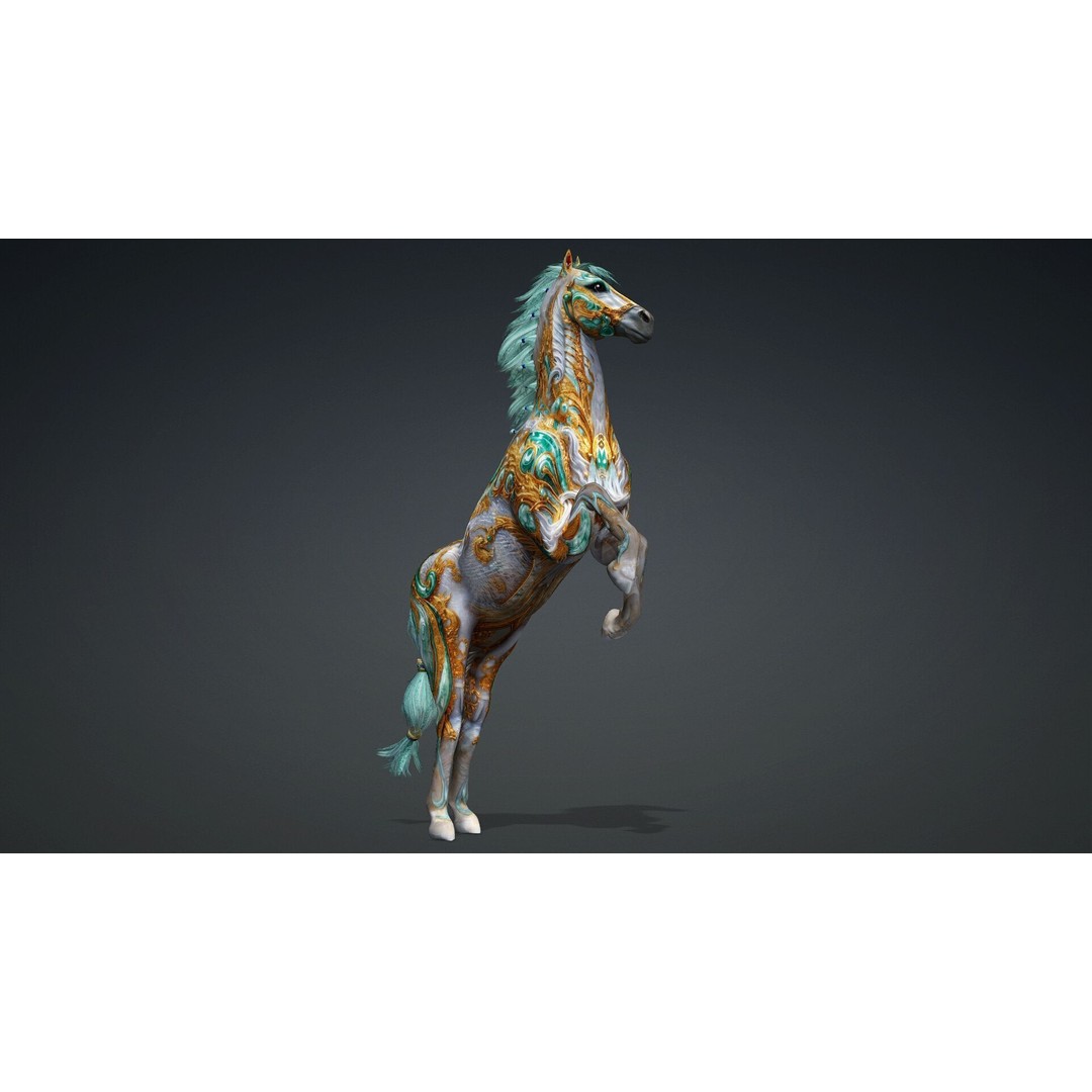 Horse 3D Model – Rigged PBR Animal Asset for Animation - View 6