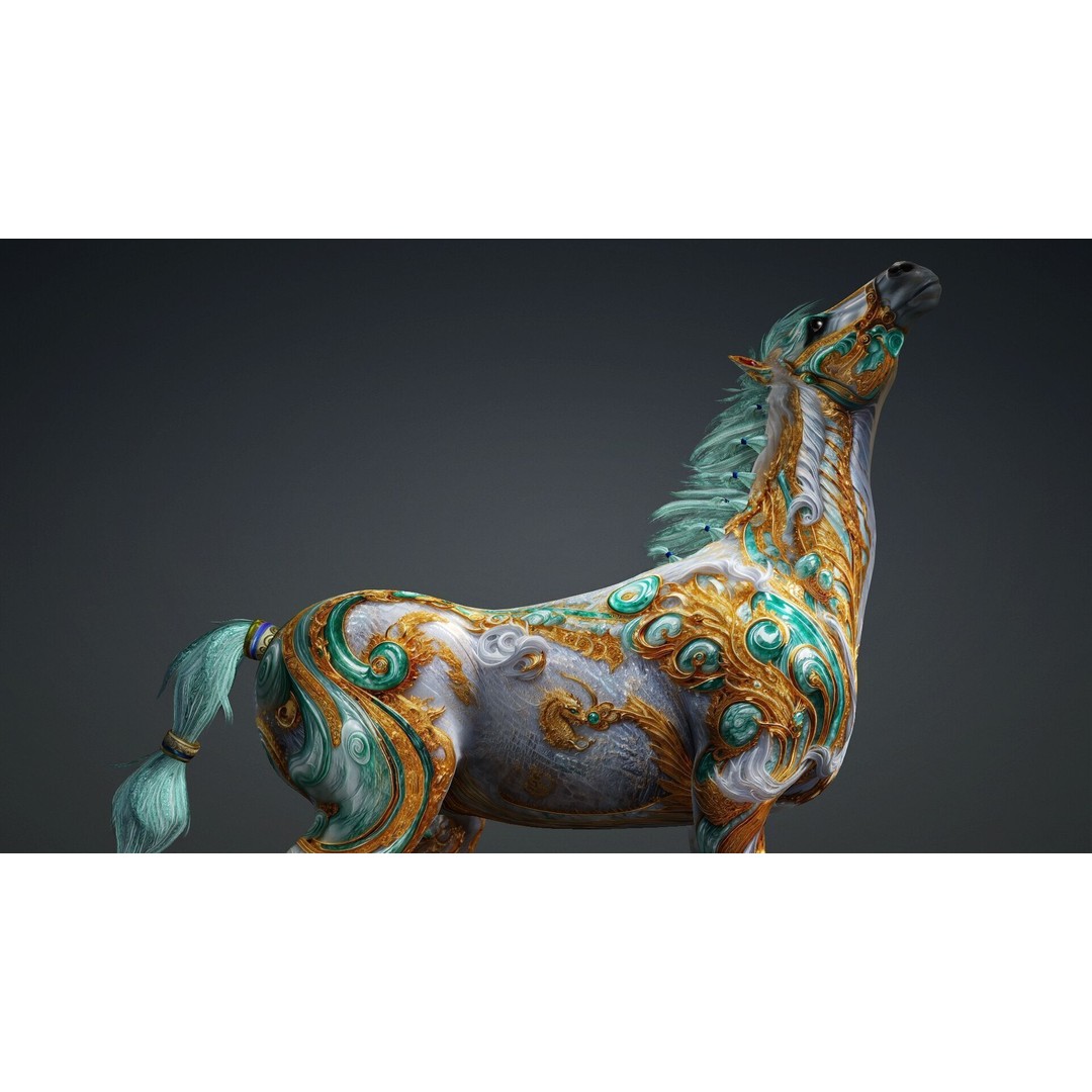 Horse 3D Model – Rigged PBR Animal Asset for Animation - View 7