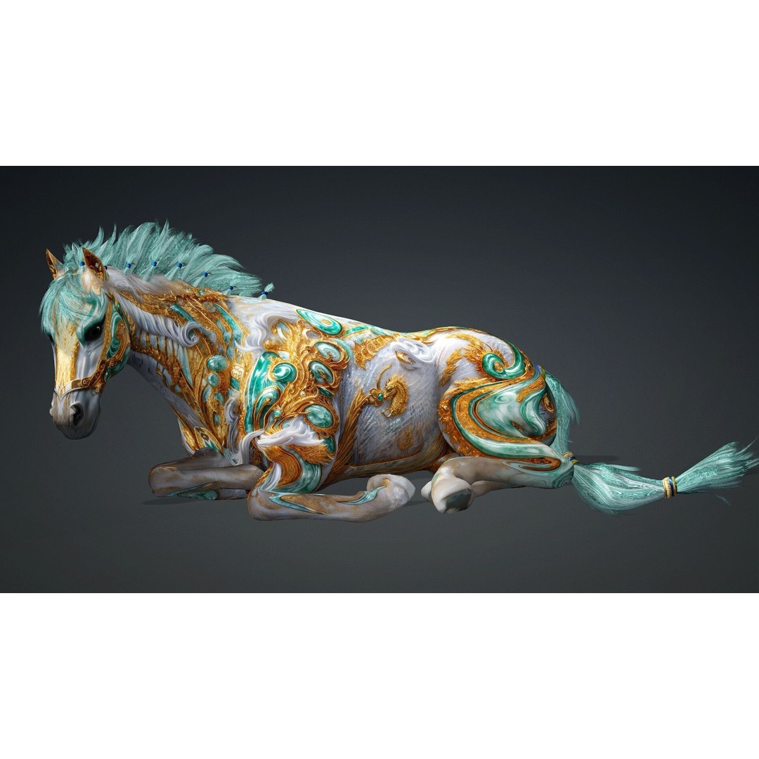 Horse 3D Model – Rigged PBR Animal Asset for Animation - View 9