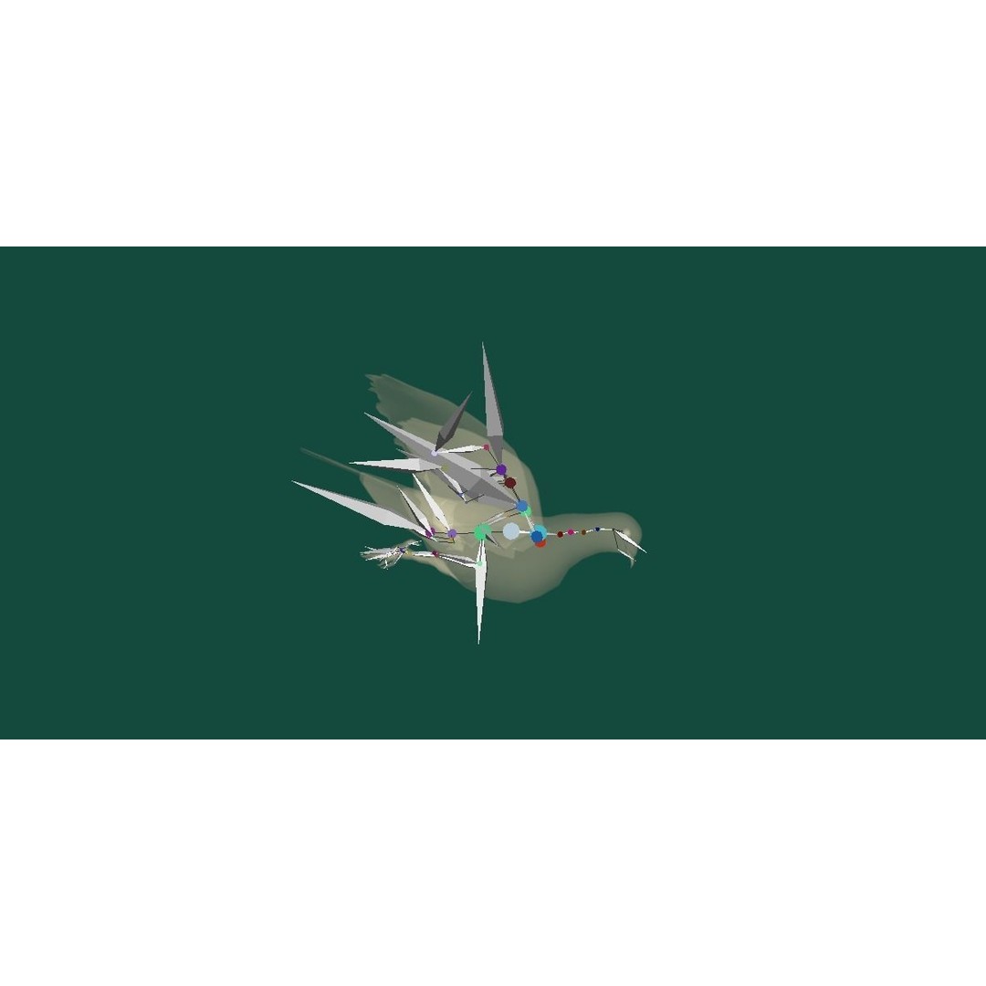 Columbidae White Dove 3D Model – Low Poly Game Asset, FBX, PBR - View 12