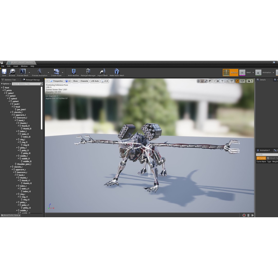SciFi Beast Ghoul 3D Model – Low Poly Animated Character, FBX