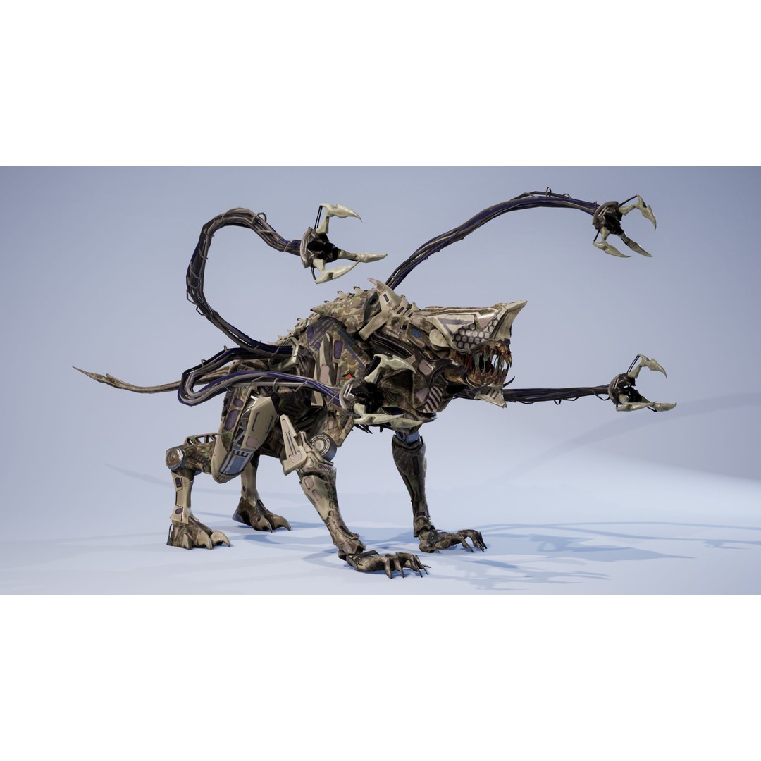 SciFi Beast Ghoul 3D Model – Low Poly Animated Character, FBX - View 10