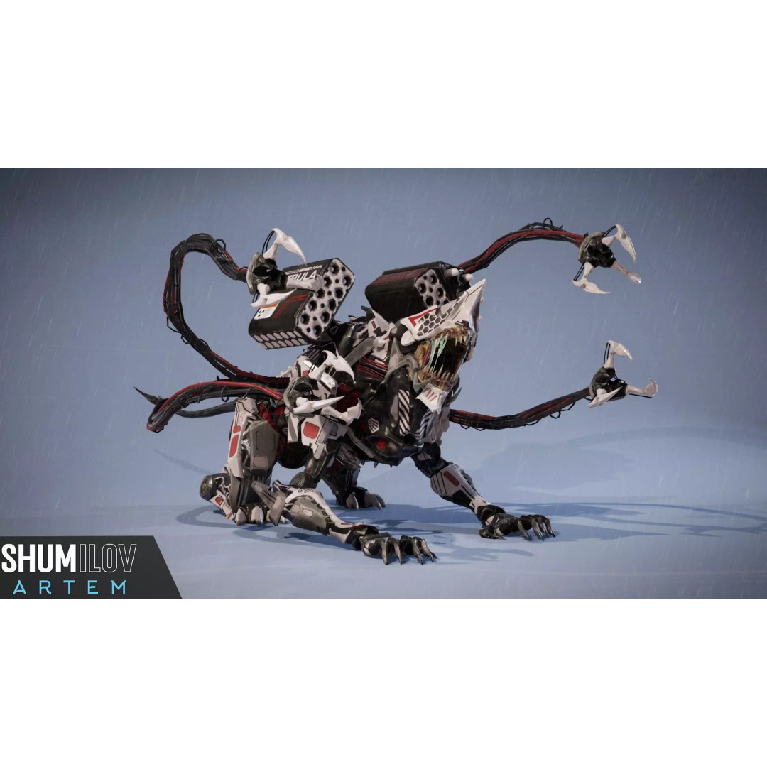 SciFi Beast Ghoul 3D Model – Low Poly Animated Character, FBX - View 2