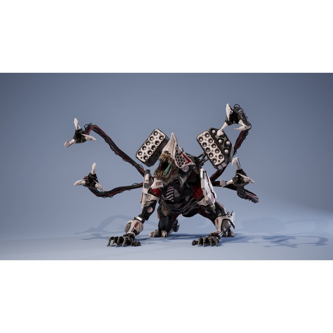 SciFi Beast Ghoul 3D Model – Low Poly Animated Character, FBX - View 23