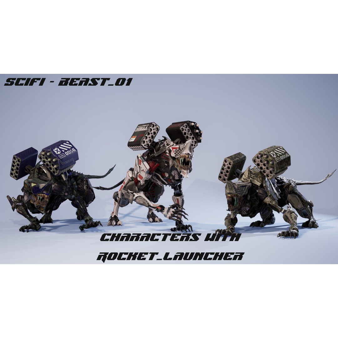 SciFi Beast Ghoul 3D Model – Low Poly Animated Character, FBX - View 5