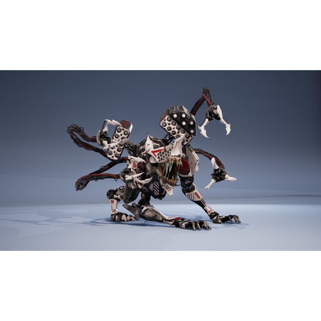 SciFi Beast Ghoul 3D Model – Low Poly Animated Character, FBX - View 6