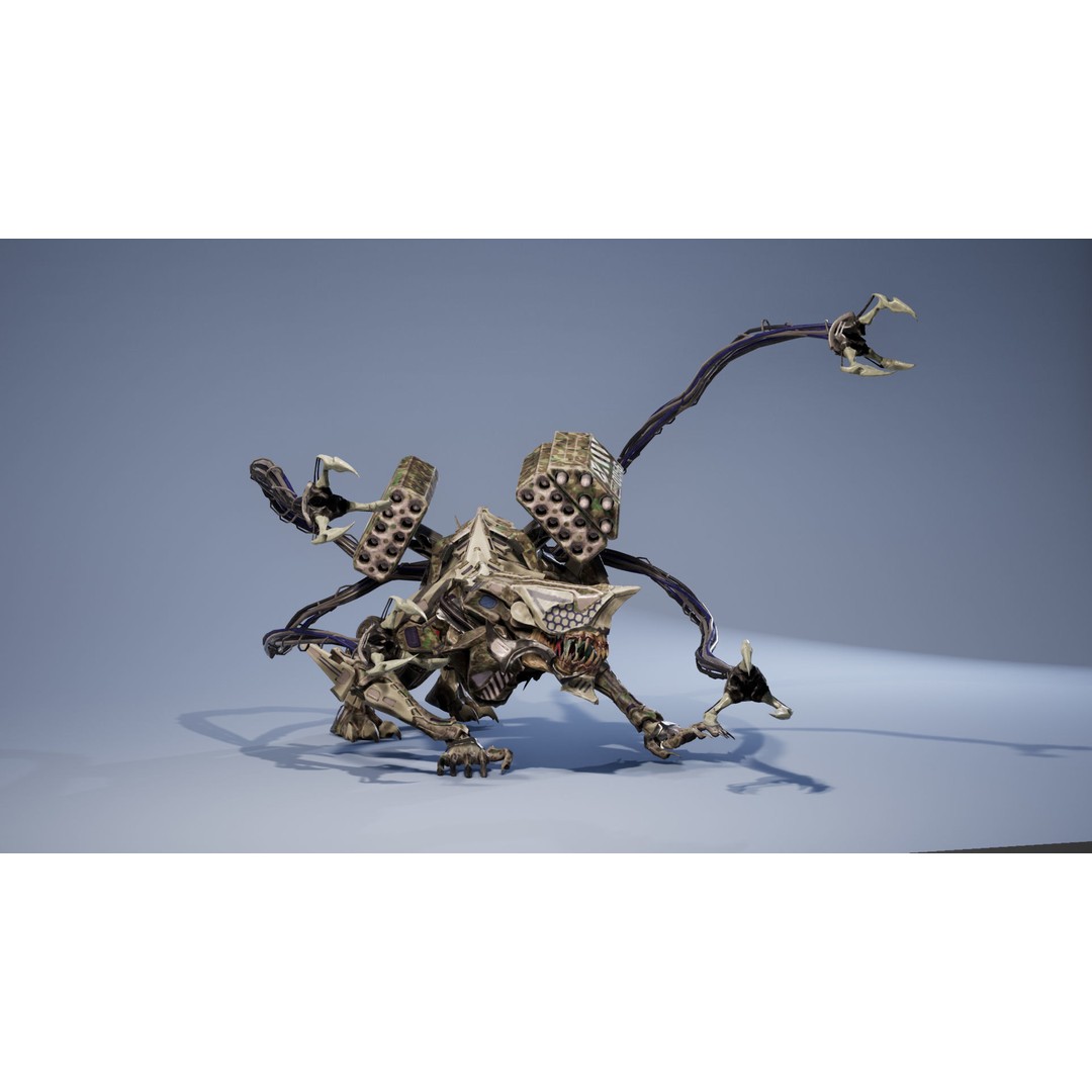SciFi Beast Ghoul 3D Model – Low Poly Animated Character, FBX - View 7