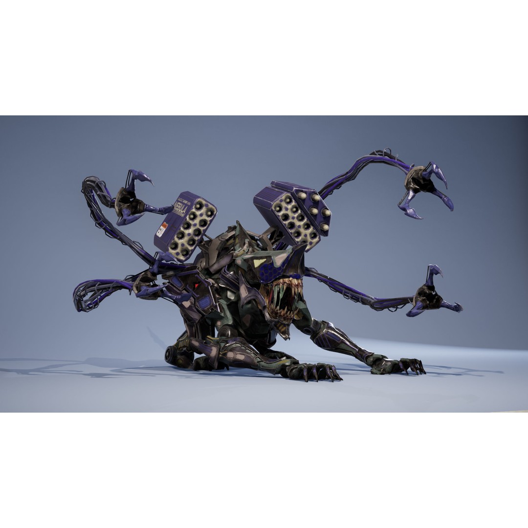 SciFi Beast Ghoul 3D Model – Low Poly Animated Character, FBX - View 8