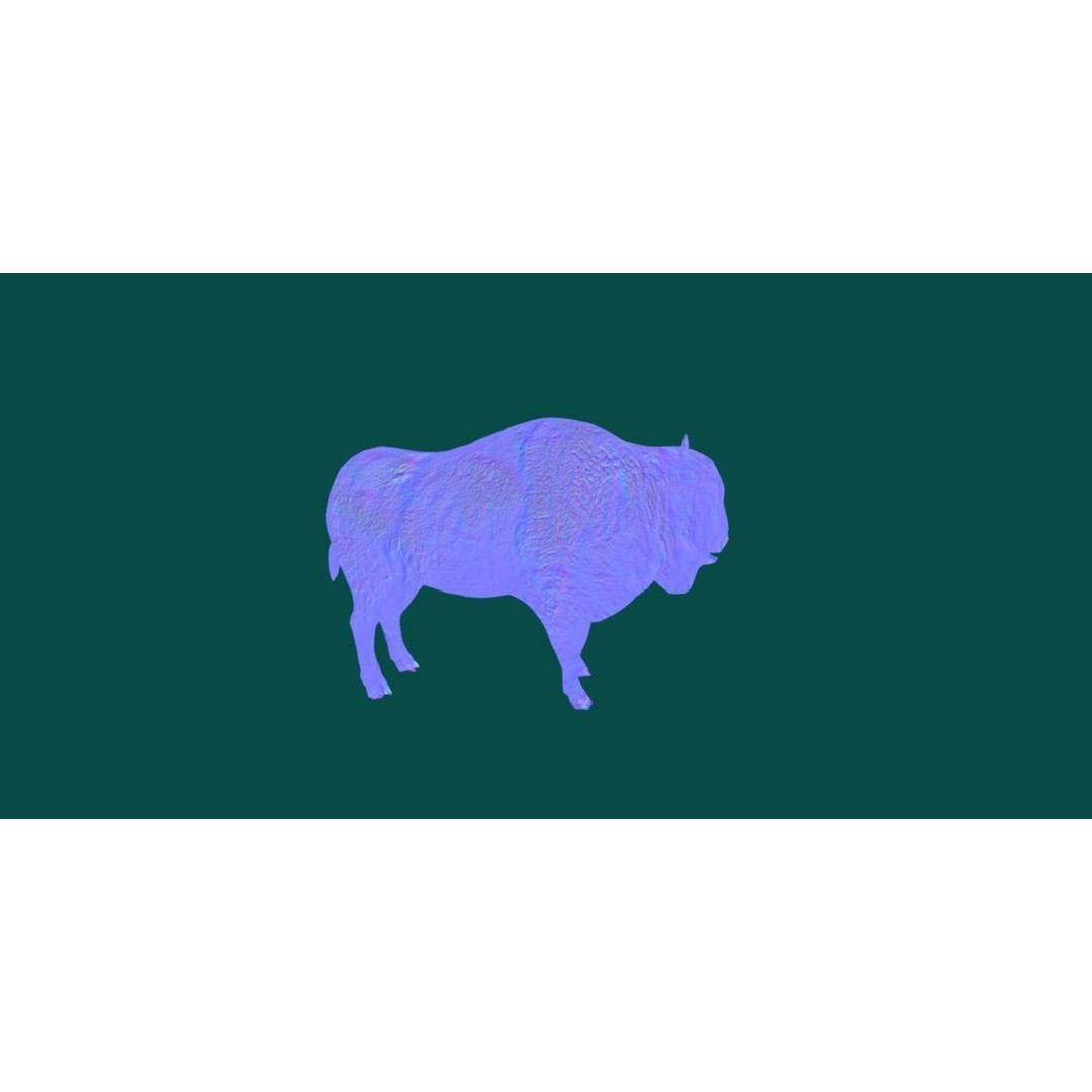 European Bison Male 3D Model – Low Poly Game Ready Asset, FBX - View 14