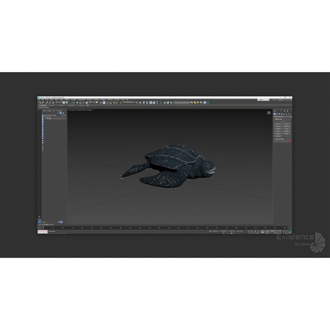 Sea Turtle 3D Model – Low Poly Rigged Creature with PBR Textures - View 15