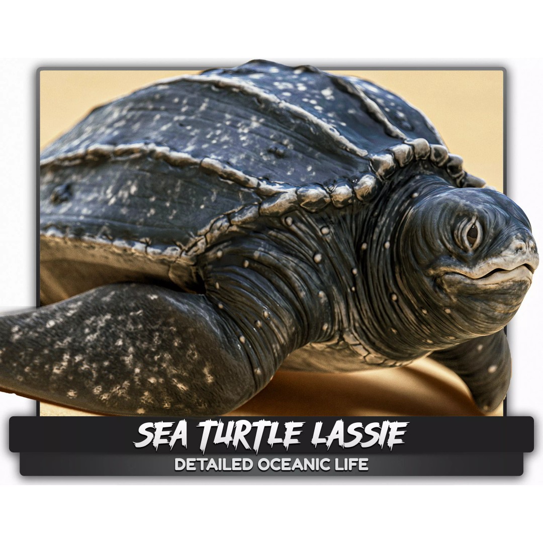 Sea Turtle 3D Model – Low Poly Rigged Creature with PBR Textures - View 2