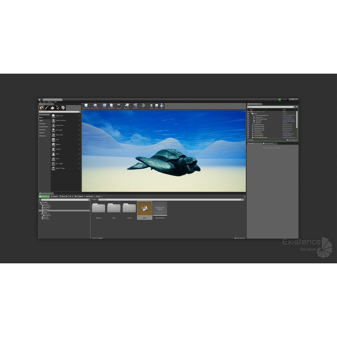 Sea Turtle 3D Model – Low Poly Rigged Creature with PBR Textures - View 21