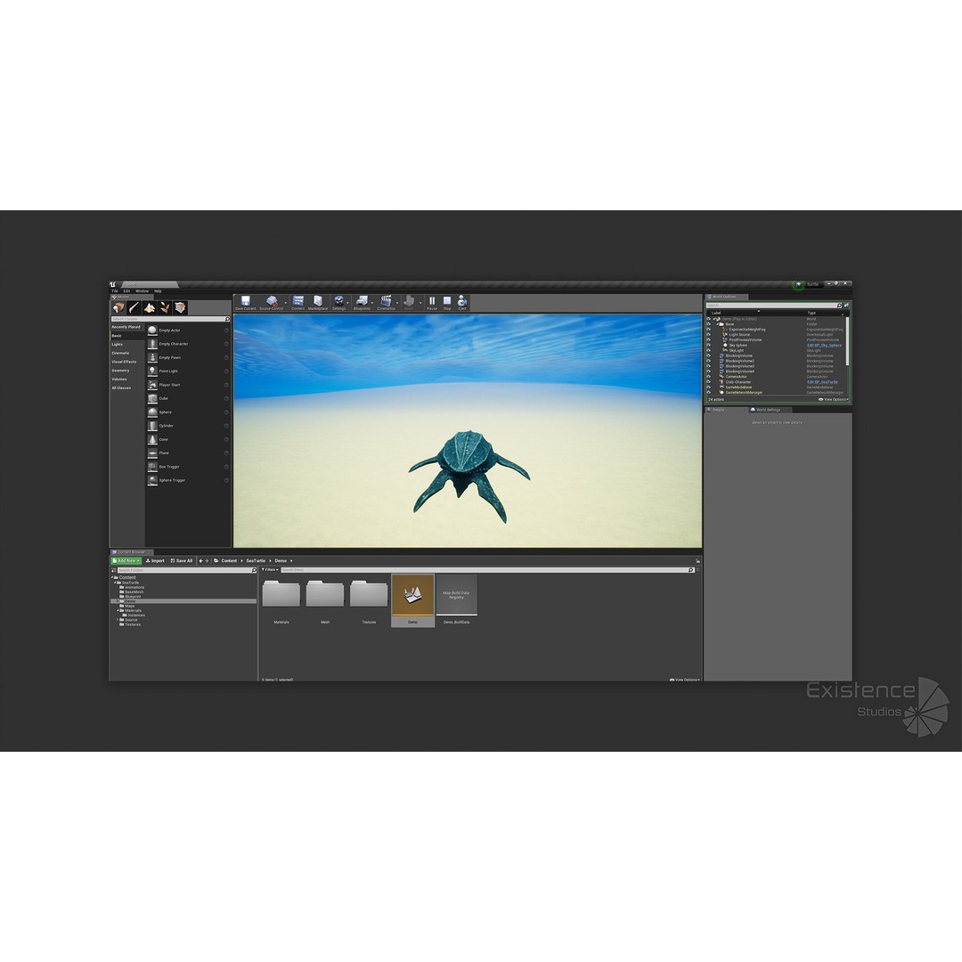 Sea Turtle 3D Model – Low Poly Rigged Creature with PBR Textures - View 22