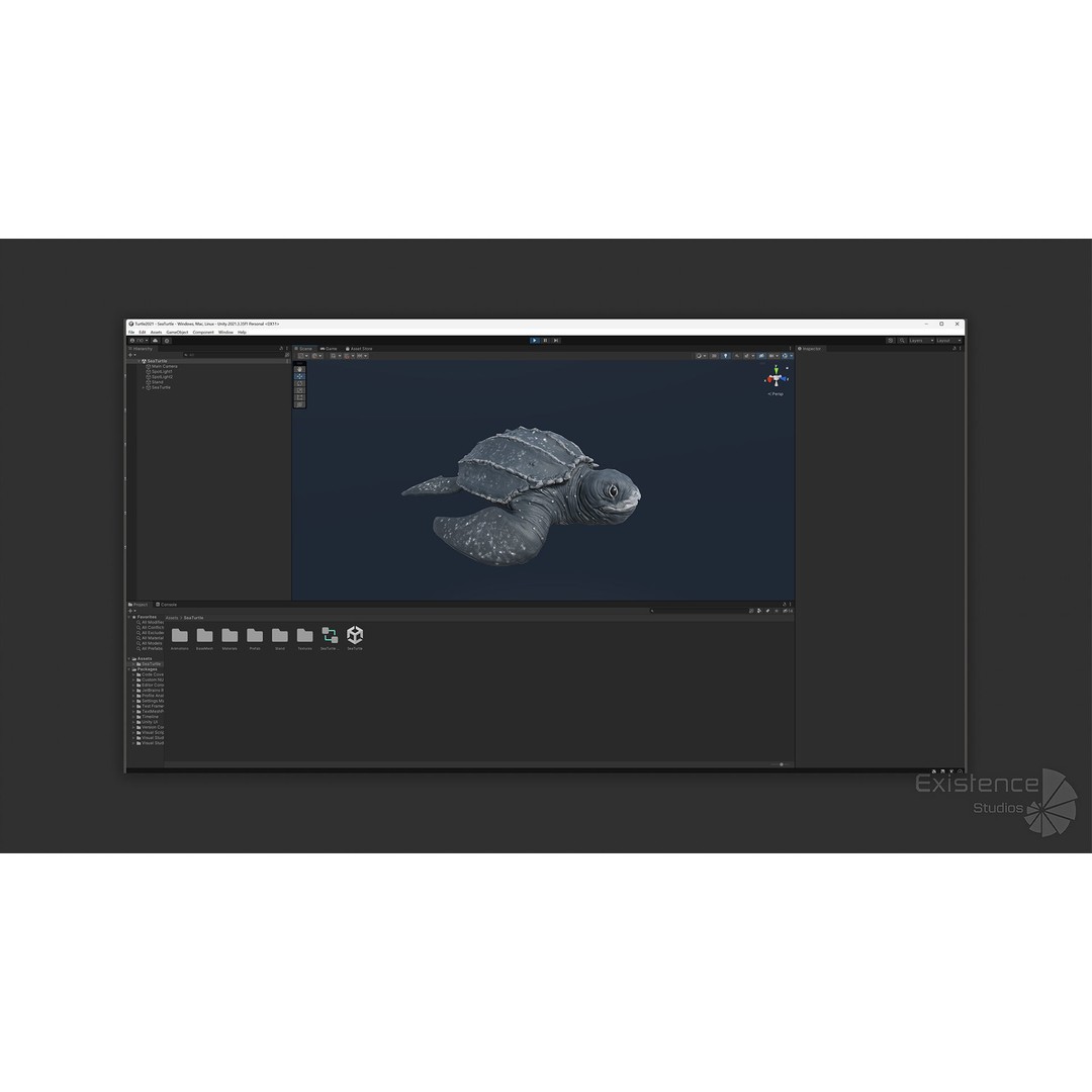 Sea Turtle 3D Model – Low Poly Rigged Creature with PBR Textures - View 28