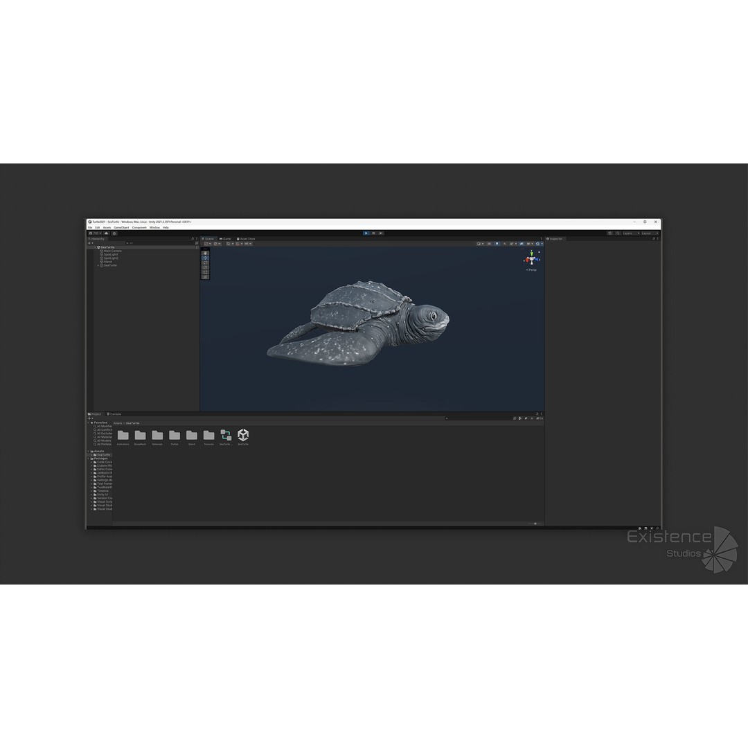 Sea Turtle 3D Model – Low Poly Rigged Creature with PBR Textures - View 29