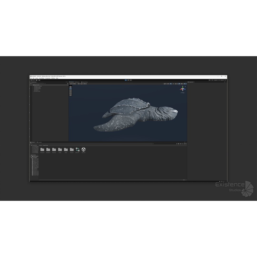 Sea Turtle 3D Model – Low Poly Rigged Creature with PBR Textures - View 30