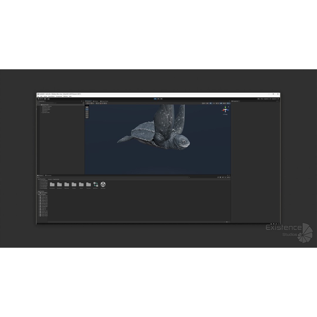 Sea Turtle 3D Model – Low Poly Rigged Creature with PBR Textures - View 31