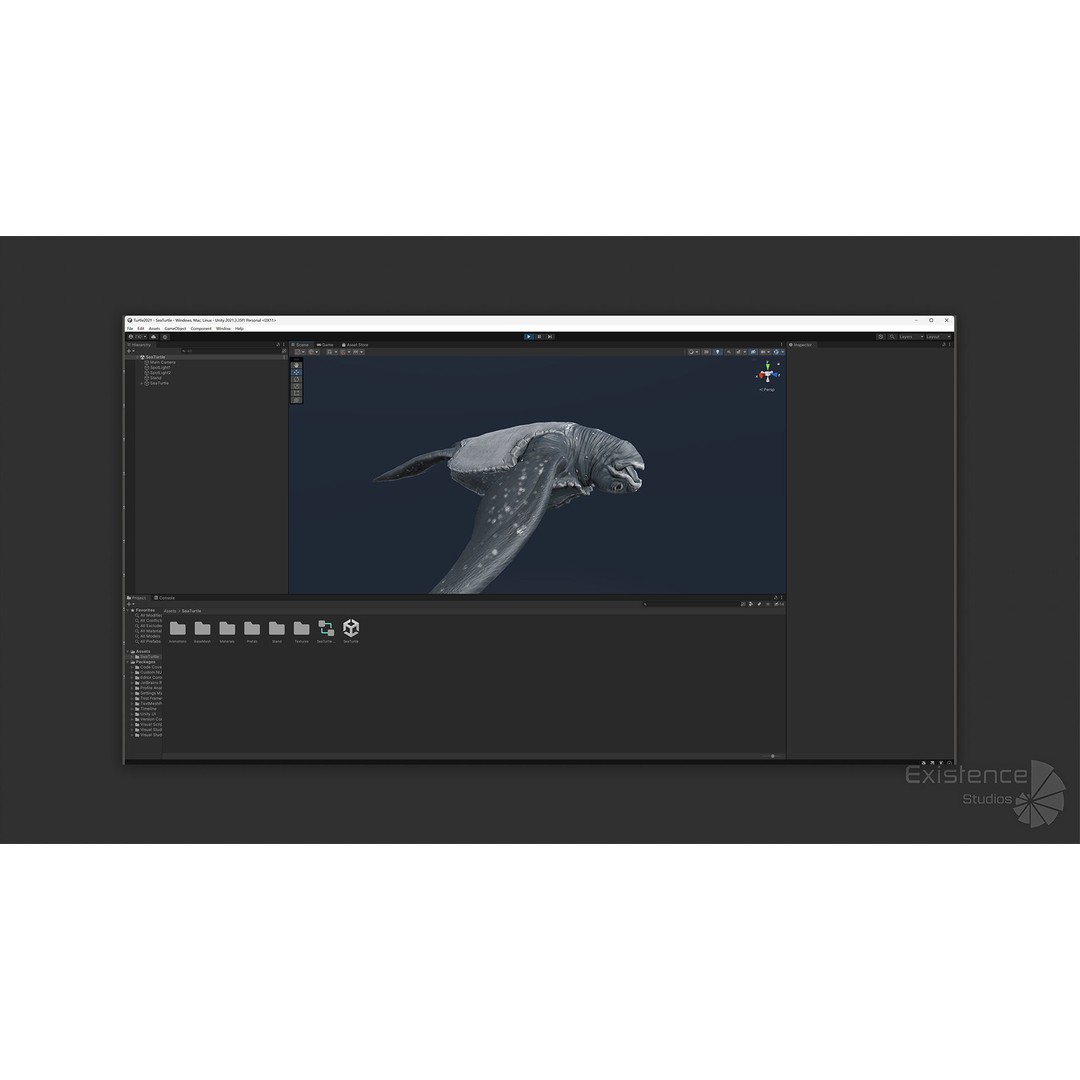 Sea Turtle 3D Model – Low Poly Rigged Creature with PBR Textures - View 32