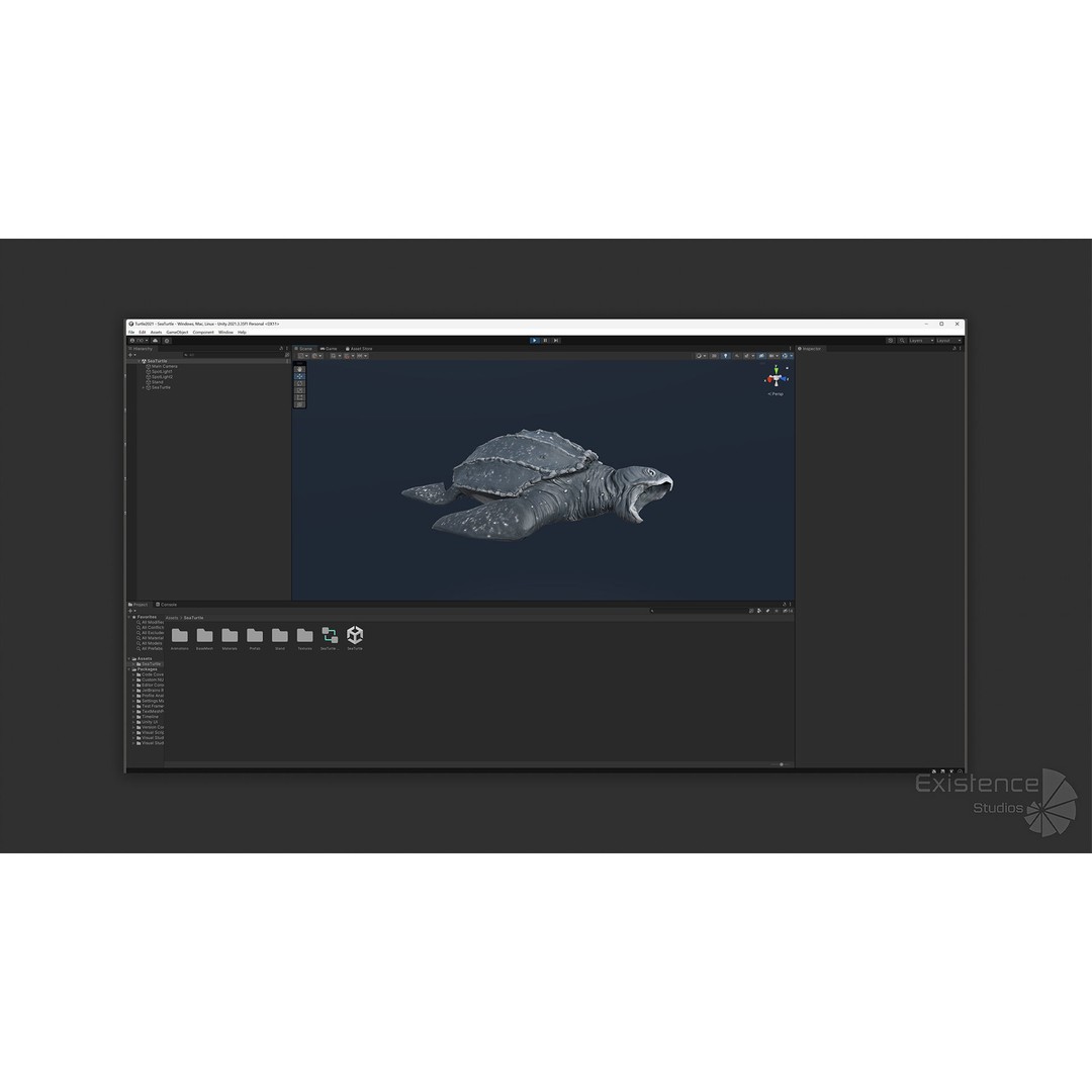 Sea Turtle 3D Model – Low Poly Rigged Creature with PBR Textures - View 34