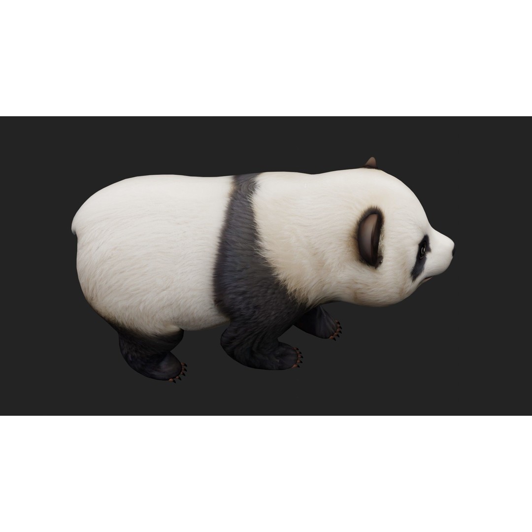 Panda 3D Model – Rigged Animated Character with PBR Textures - View 16