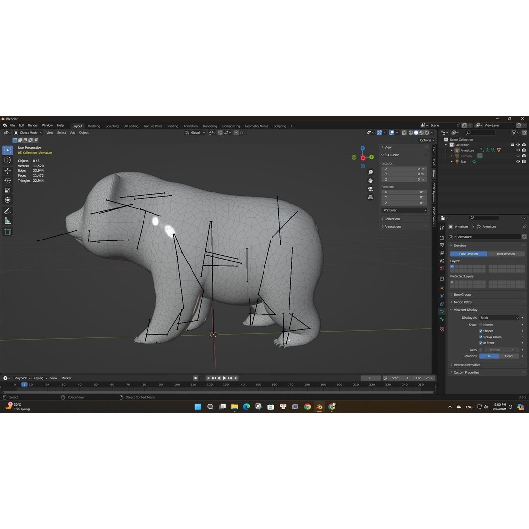 Panda 3D Model – Rigged Animated Character with PBR Textures - View 19