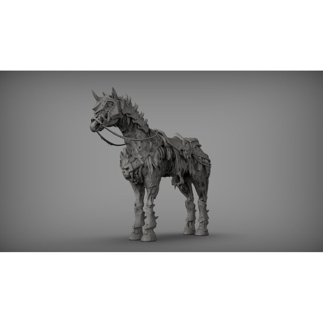 Undead Horse 3D Model – Low Poly Fantasy Character, FBX, Rigged - View 12