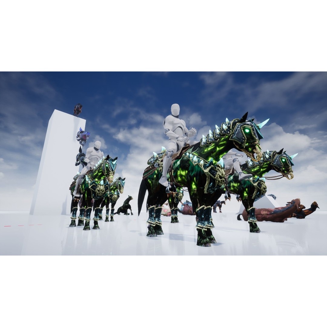 Undead Horse 3D Model – Low Poly Fantasy Character, FBX, Rigged - View 23