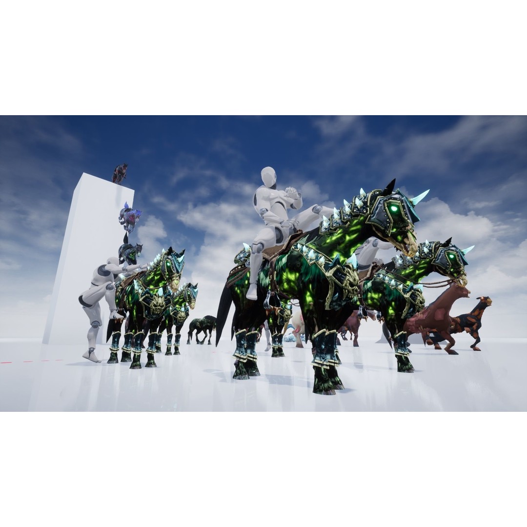 Undead Horse 3D Model – Low Poly Fantasy Character, FBX, Rigged - View 25