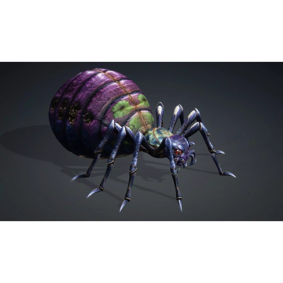 Spider-C3 3D Model – Low Poly Rigged Insect with PBR Textures - View 11