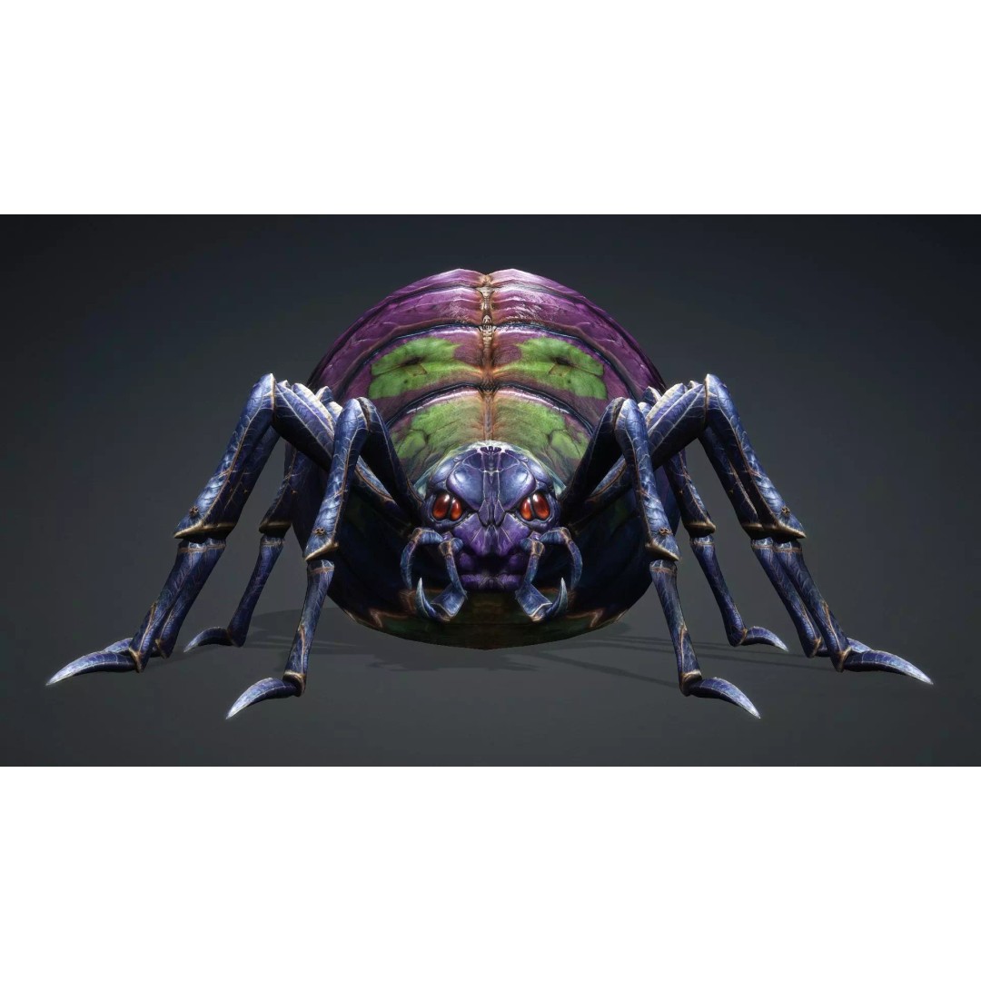 Spider-C3 3D Model – Low Poly Rigged Insect with PBR Textures - View 13