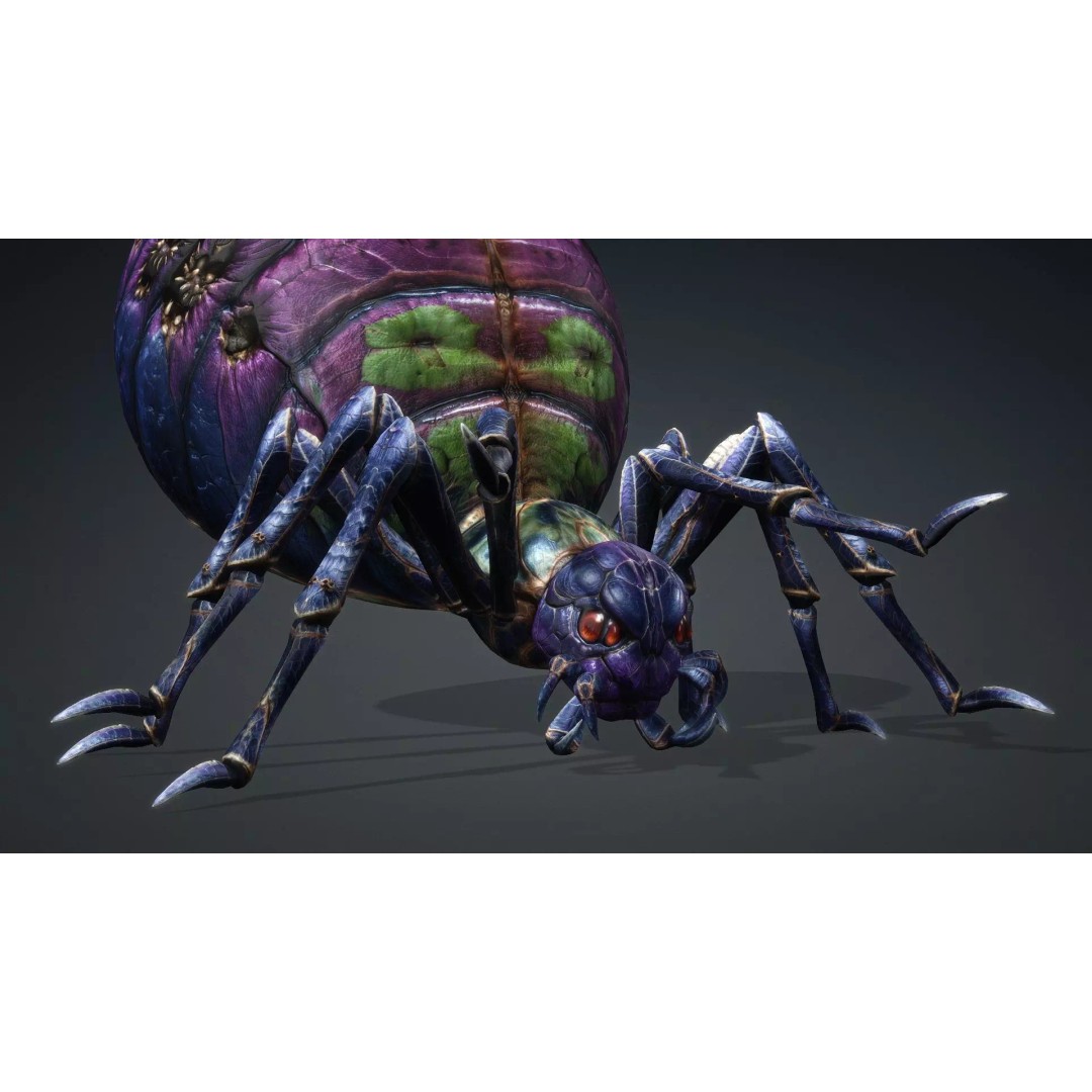Spider-C3 3D Model – Low Poly Rigged Insect with PBR Textures - View 15