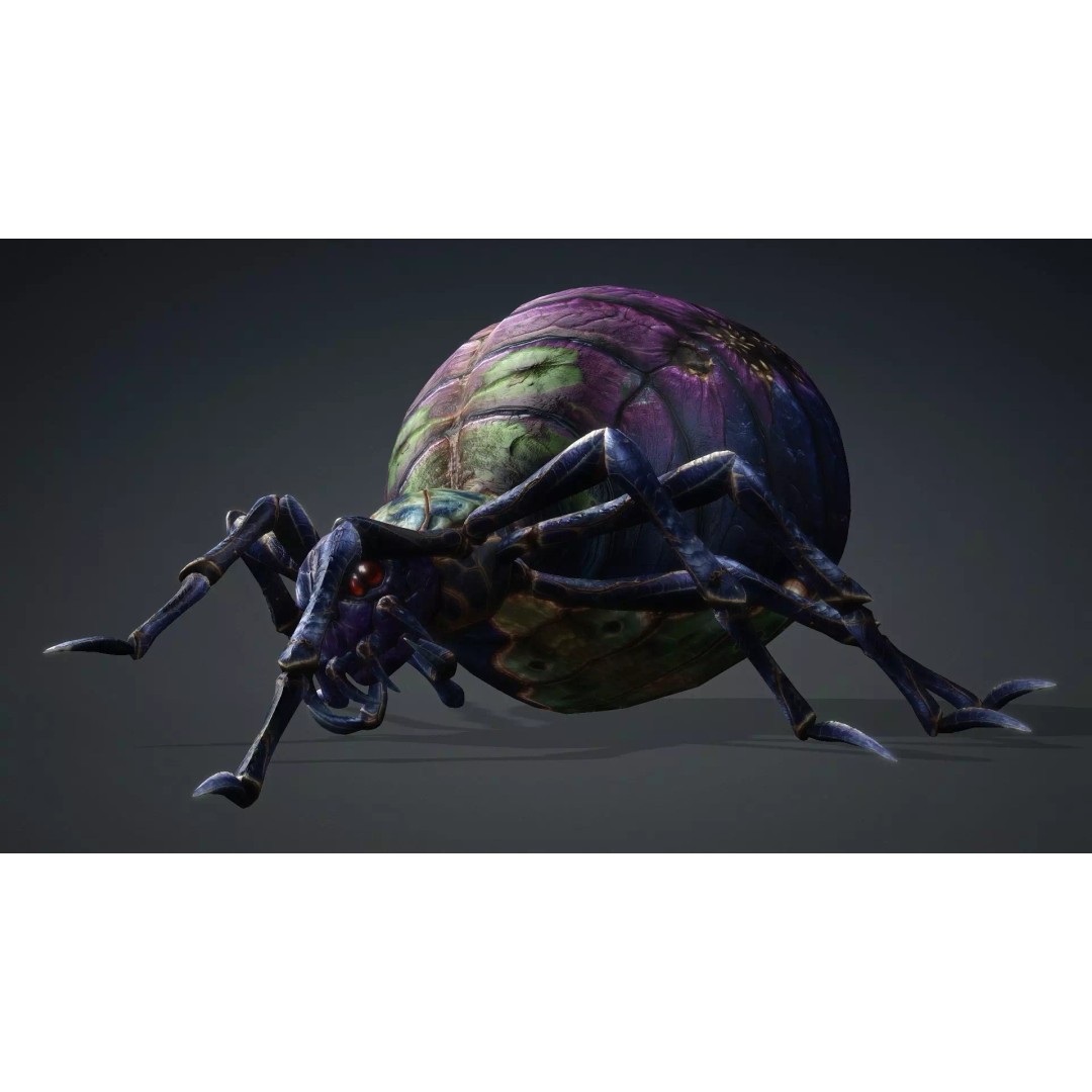 Spider-C3 3D Model – Low Poly Rigged Insect with PBR Textures - View 17