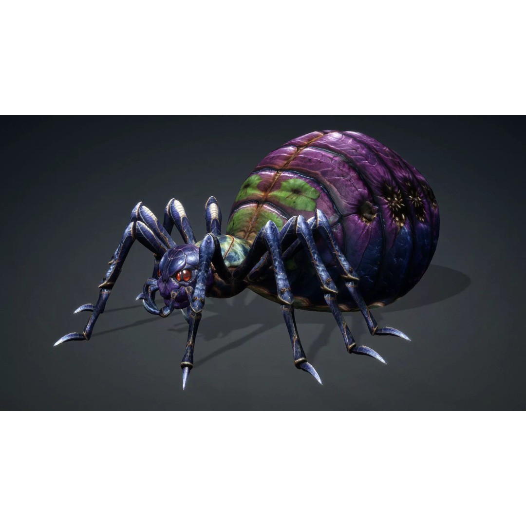 Spider-C3 3D Model – Low Poly Rigged Insect with PBR Textures - View 3