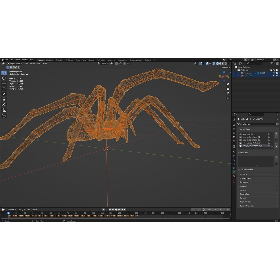 Spider 3D Model – Rigged Animated Insect Asset for Blender, FBX - View 16