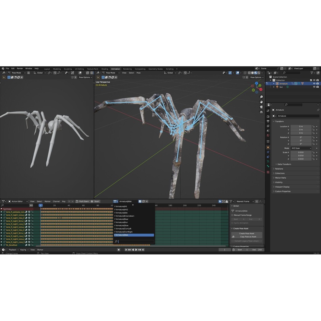 Spider 3D Model – Rigged Animated Insect Asset for Blender, FBX - View 17
