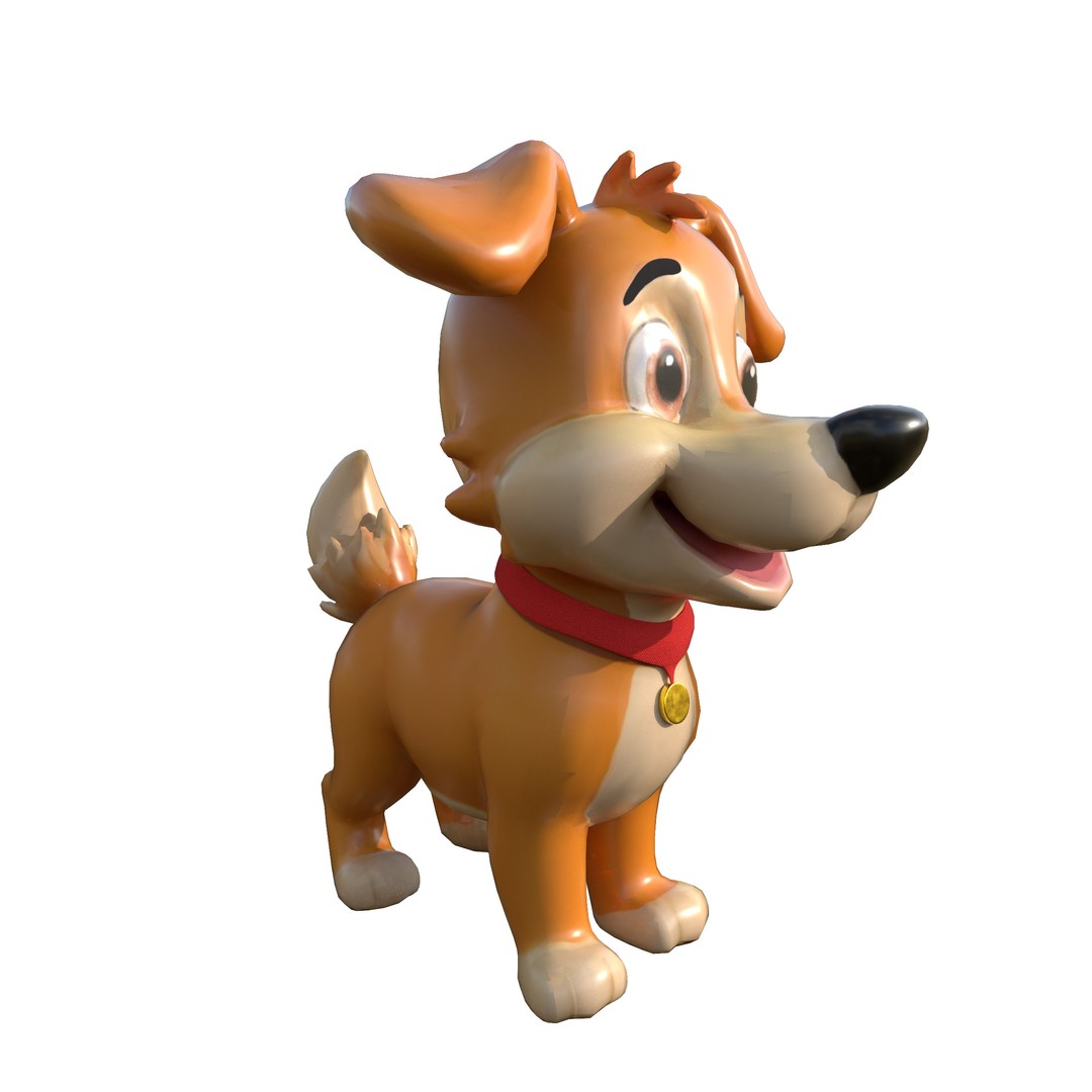 Cartoon Dog 3D Model – Low Poly Game Ready Character, FBX - View 10