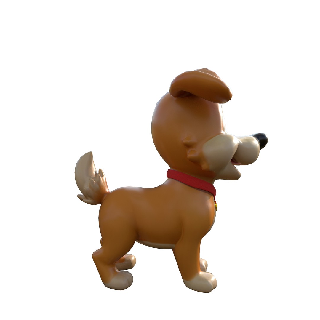 Cartoon Dog 3D Model – Low Poly Game Ready Character, FBX - View 11