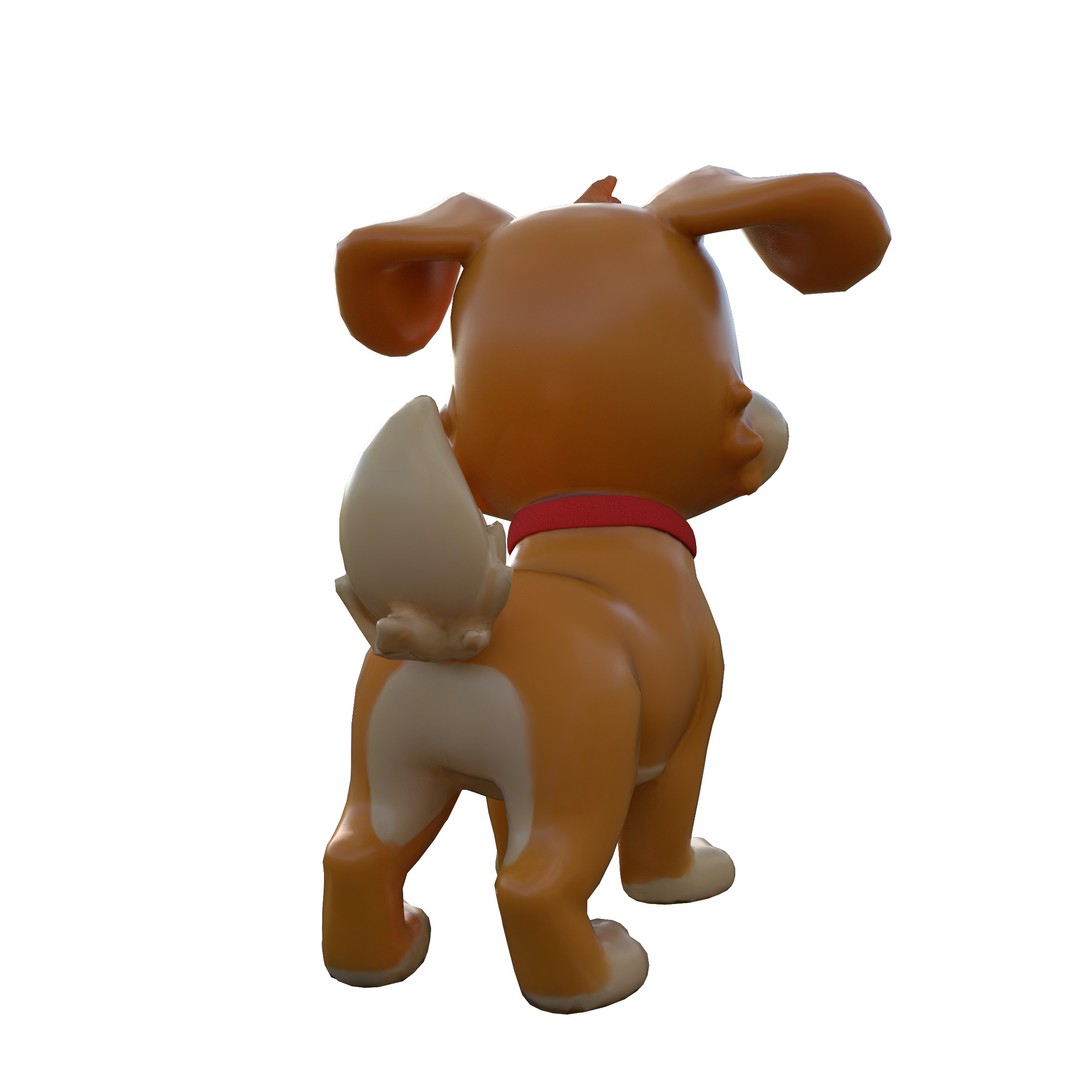 Cartoon Dog 3D Model – Low Poly Game Ready Character, FBX - View 12