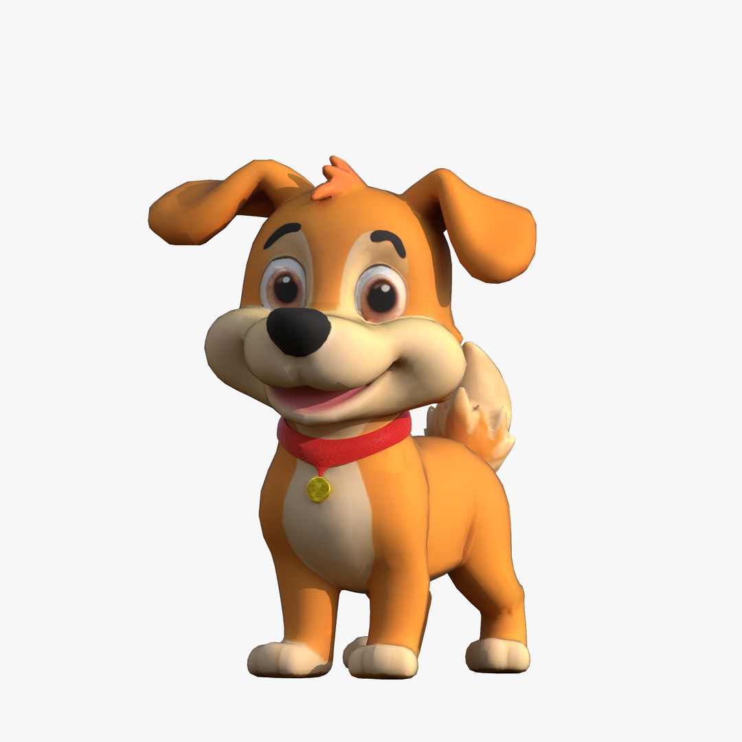 Cartoon Dog 3D Model – Low Poly Game Ready Character, FBX - View 15