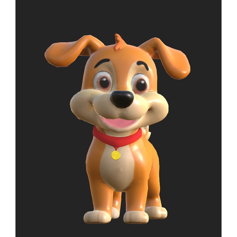 Cartoon Dog 3D Model – Low Poly Game Ready Character, FBX - View 18