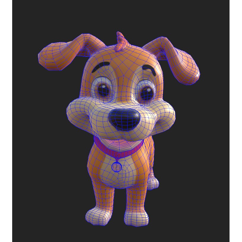 Cartoon Dog 3D Model – Low Poly Game Ready Character, FBX - View 19