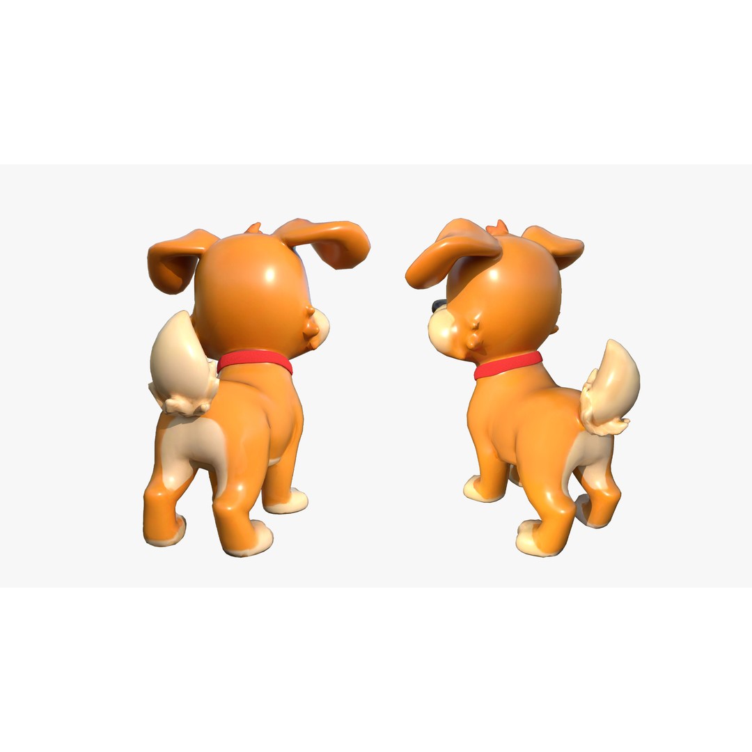 Cartoon Dog 3D Model – Low Poly Game Ready Character, FBX - View 4