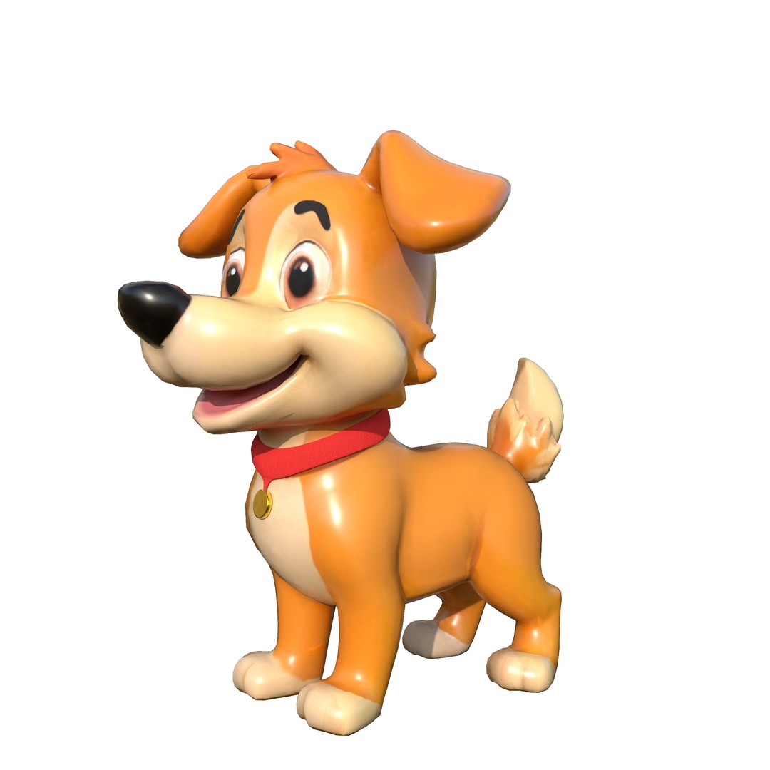 Cartoon Dog 3D Model – Low Poly Game Ready Character, FBX - View 8