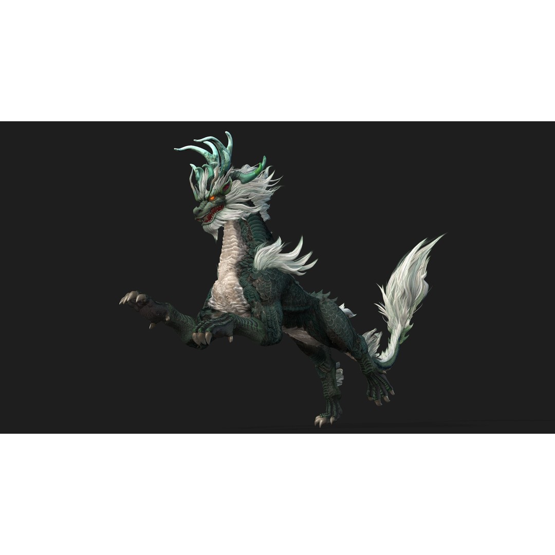 Qilin-C5 3D Model – Rigged Animated Character with PBR Textures - View 13