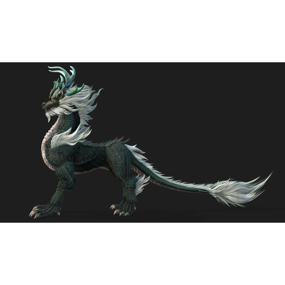 Qilin-C5 3D Model – Rigged Animated Character with PBR Textures - View 14