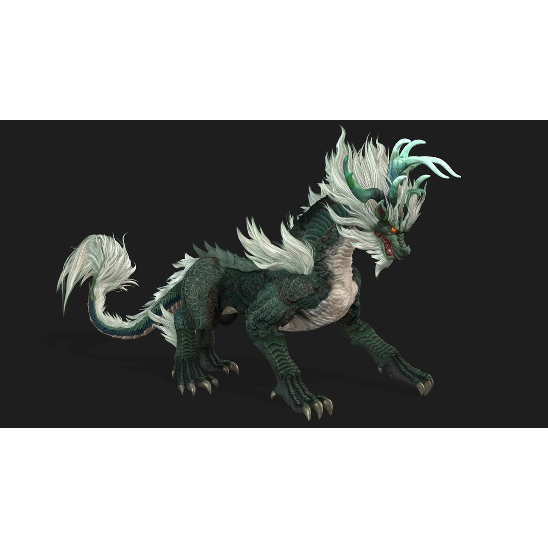 Qilin-C5 3D Model – Rigged Animated Character with PBR Textures - View 21